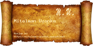Mitelman Uzonka névjegykártya